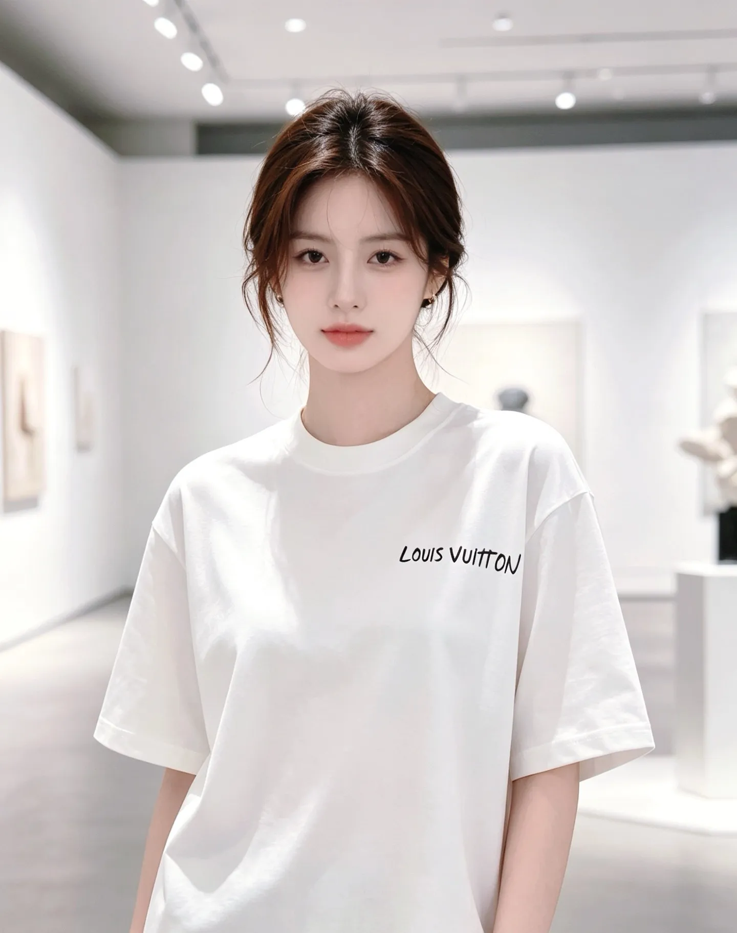 Louis Vuitton/Louis Vuitton short sleeves with slogan printed letters on the chest